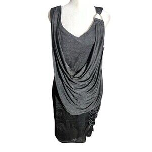 NWT SL Fashion Black drape Women's Y2K Grunge Goth Sz 6